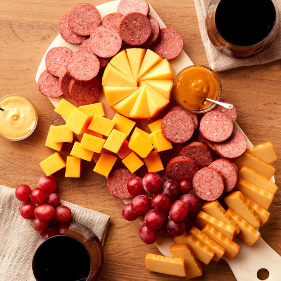 Hickory Farms Summer Sausage & Cheese Gift Box with Wine