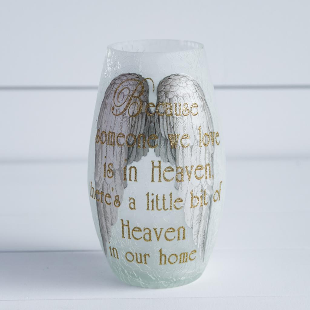 Cracker Barrel "Heaven in Our Home" Lighted Glass Vase