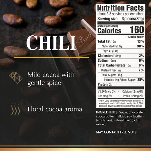 Lindt Chocolate Chili Dark Chocolate EXCELLENCE Bar (3.5 oz)