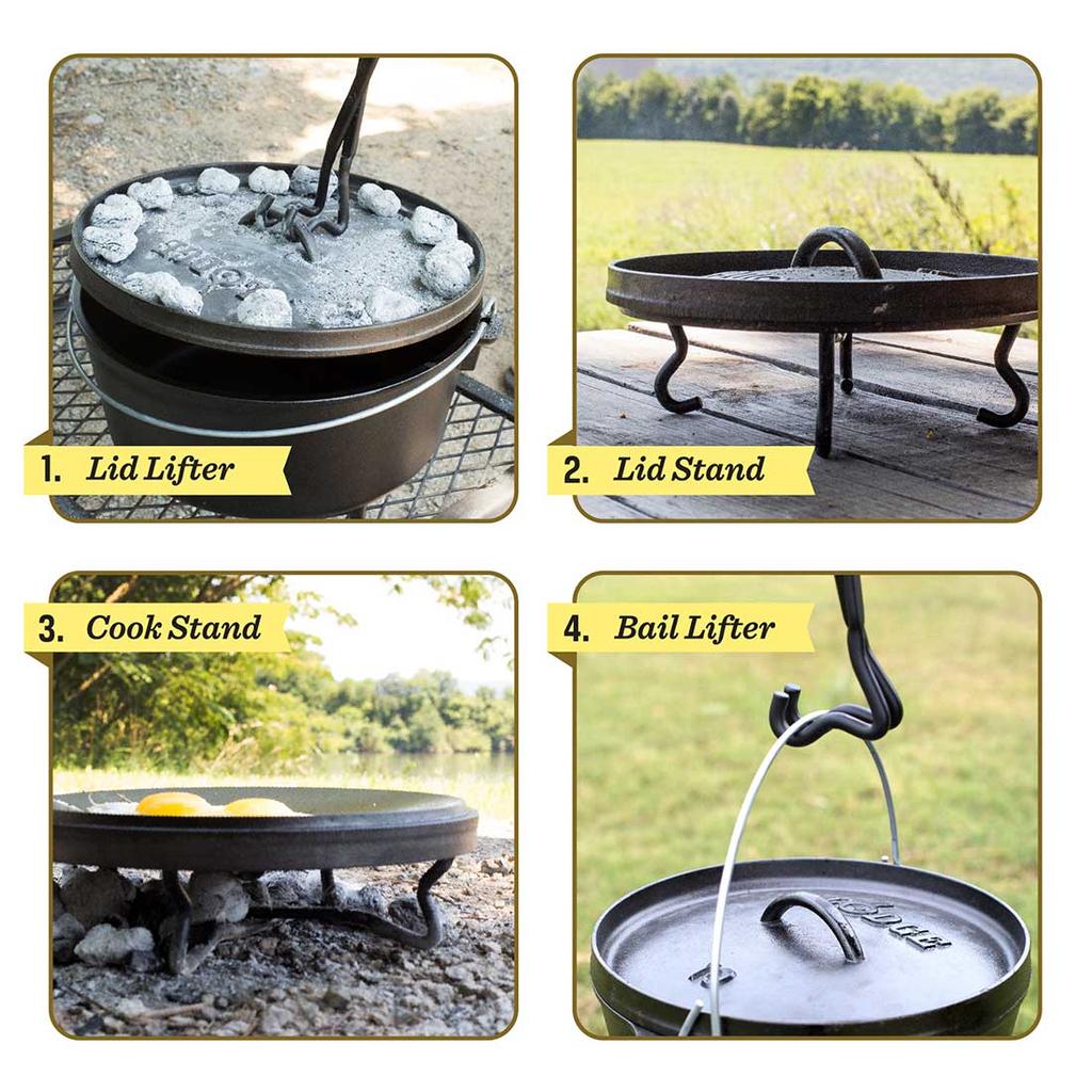 Cracker Barrel Lodge 4-in-1 Camp Dutch Oven Tool