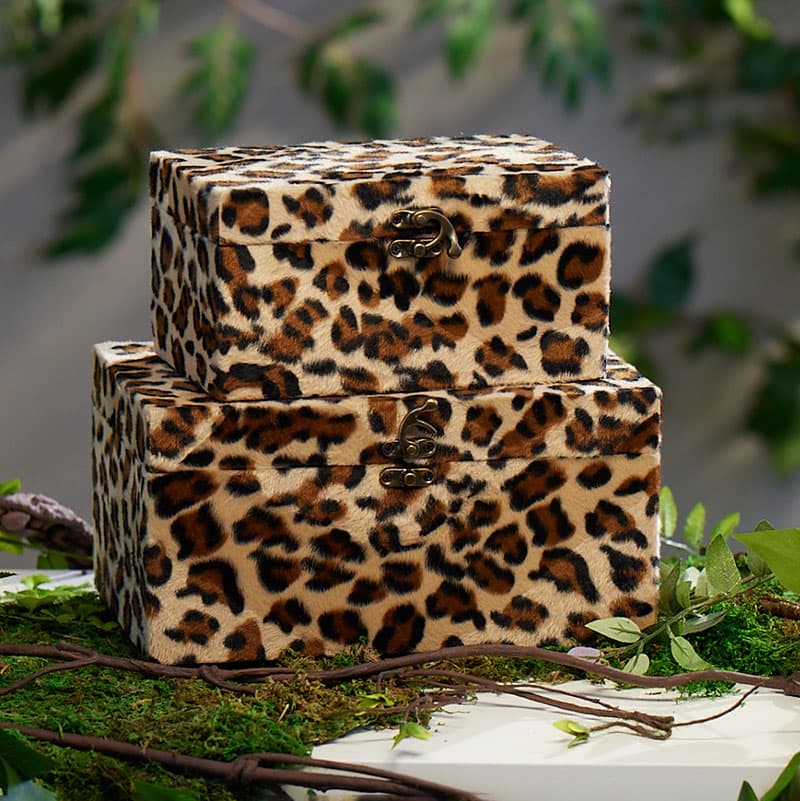 Cracker Barrel Large Faux Cheetah Decorative Box