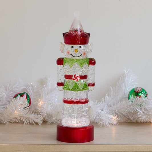 Cracker Barrel Nutcracker Elf Glitter Globe