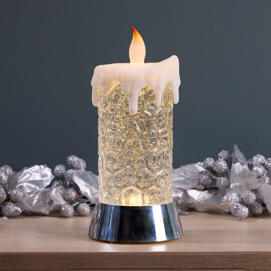 Cracker Barrel Small Candle Glitter Globe