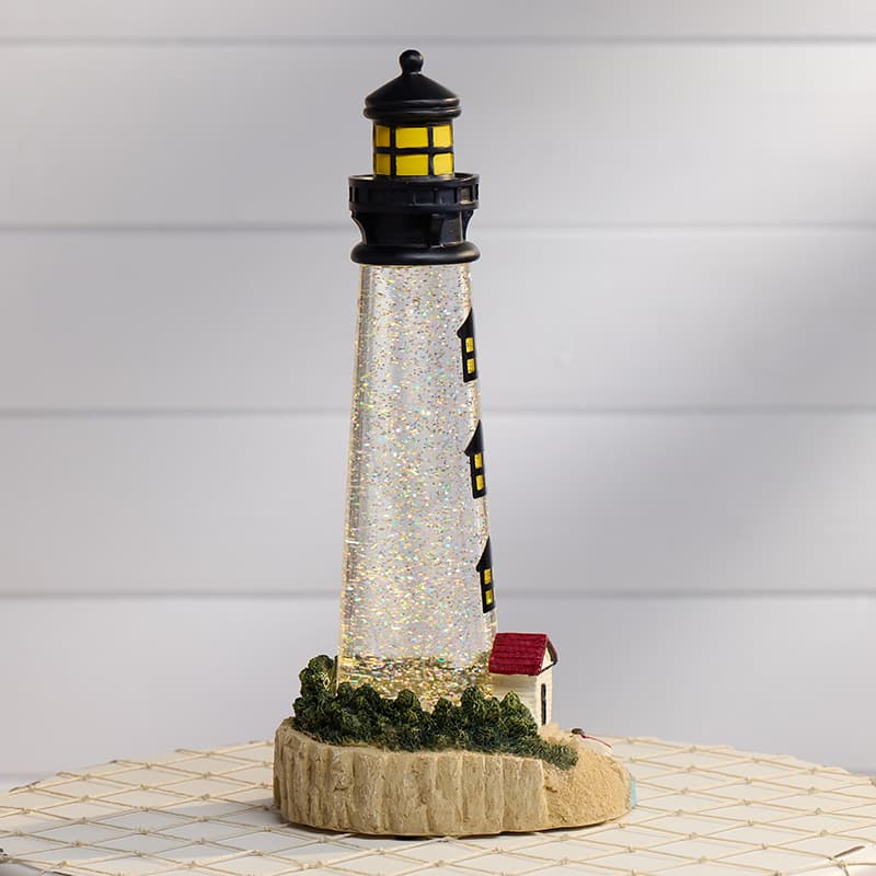 Cracker Barrel Lighthouse Glitter Globe