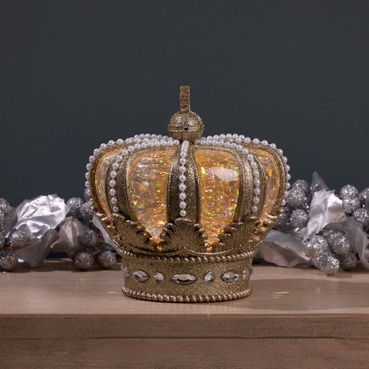 Cracker Barrel Pearl Crown Glitter Globe