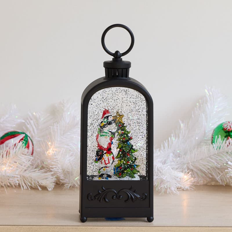 Cracker Barrel Winter Church Glitter Globe Lantern