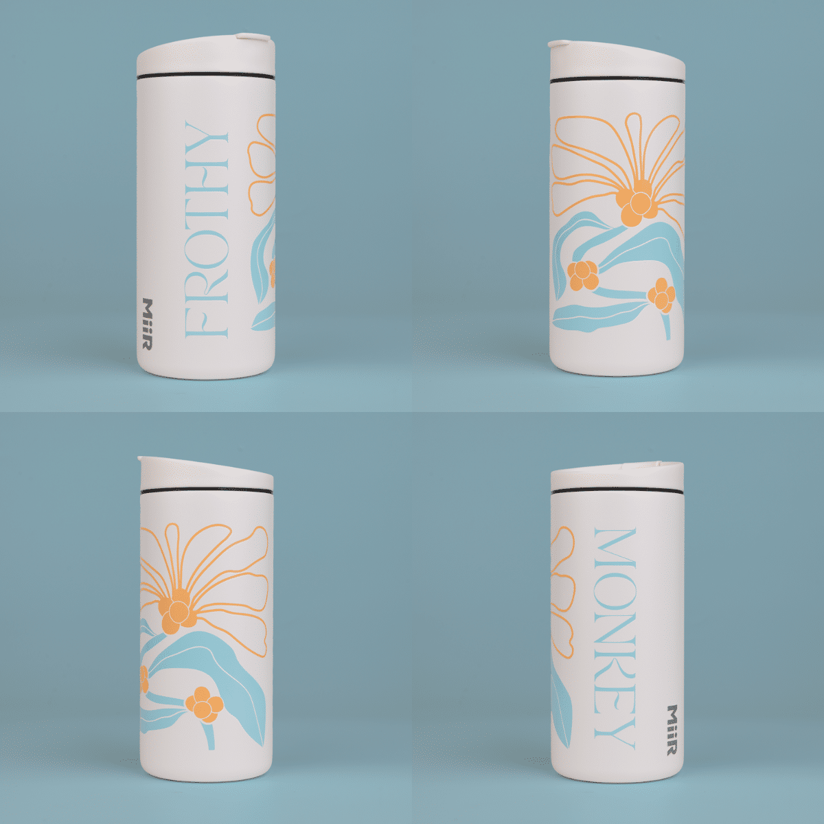 Frothy Monkey 12oz Frothy Monkey Travel Tumbler (White)