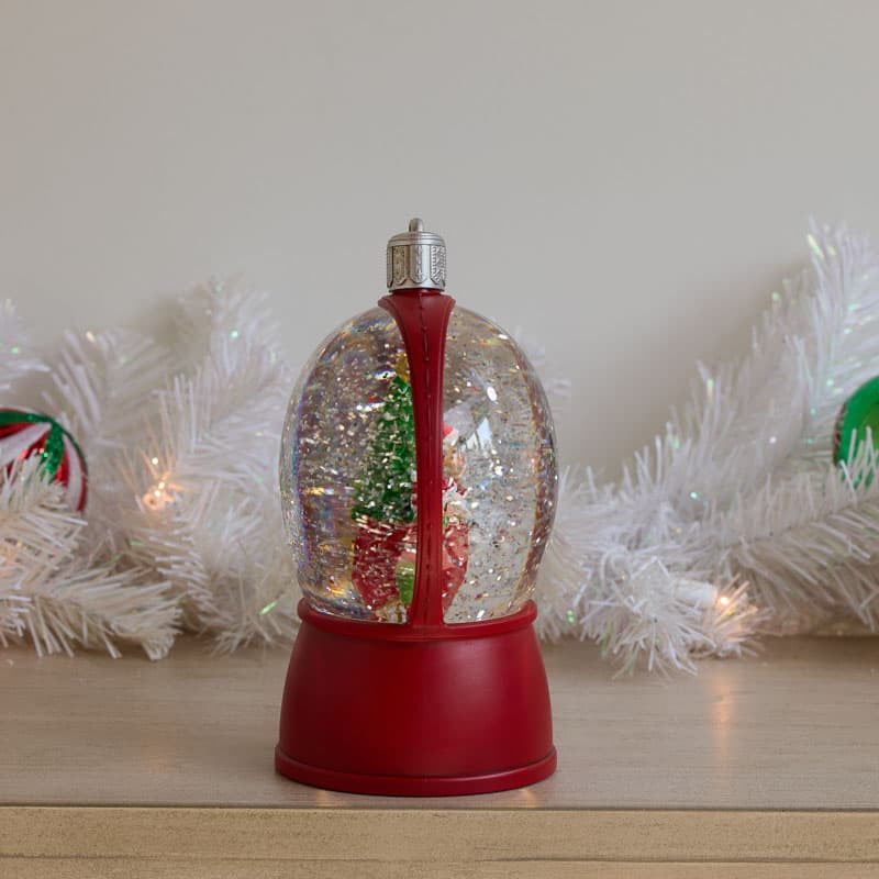 Cracker Barrel Elf Sleigh Glitter Globe