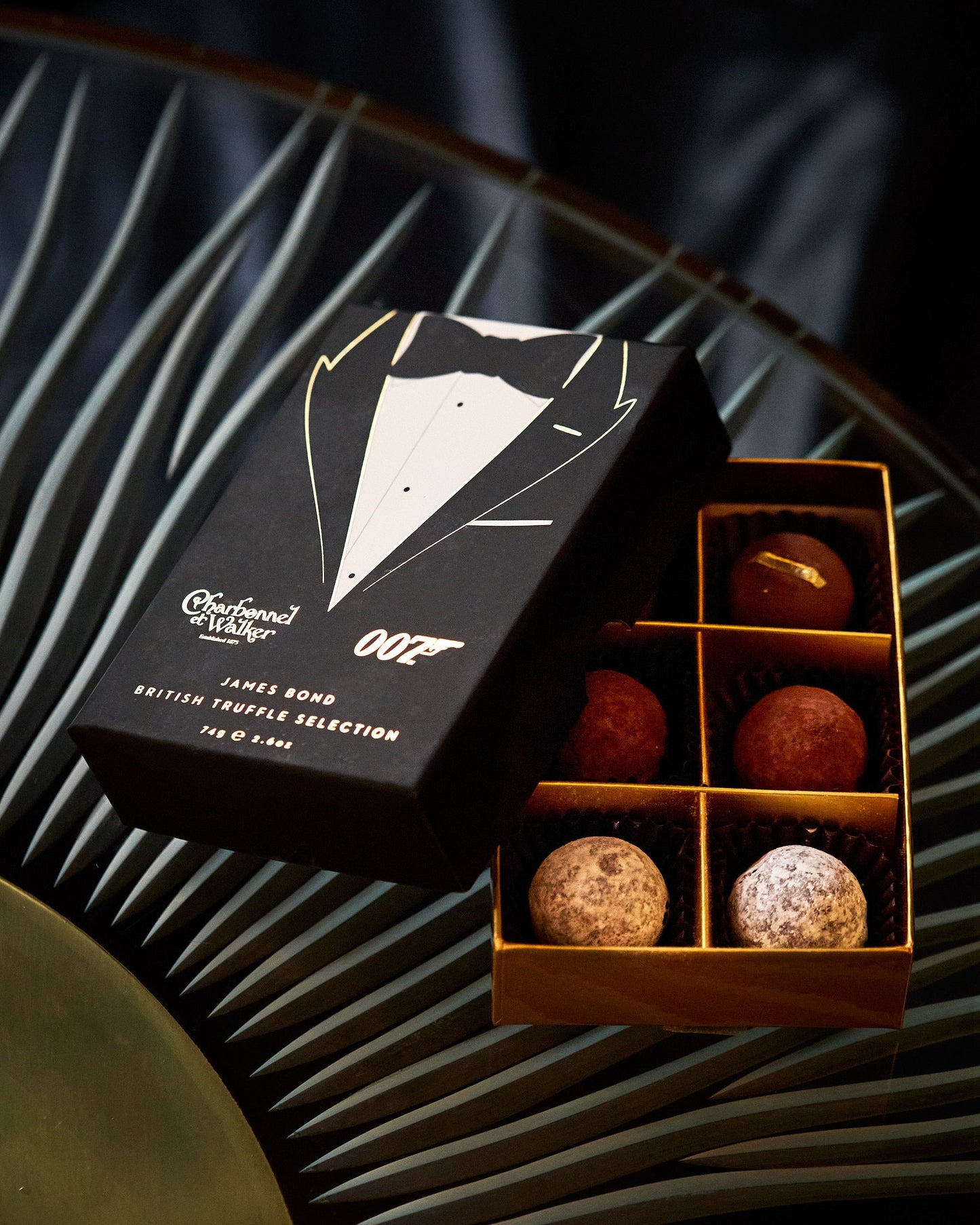 Charbonnel et Walker James Bond Black Tie Truffle Selection Box – 6 pieces