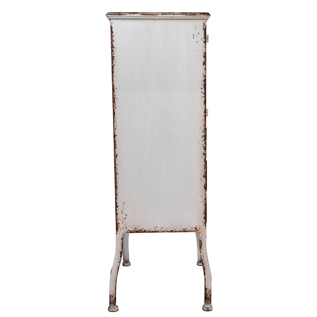 Cracker Barrel Metal Cabinet with 3 Drawers - Distressed White