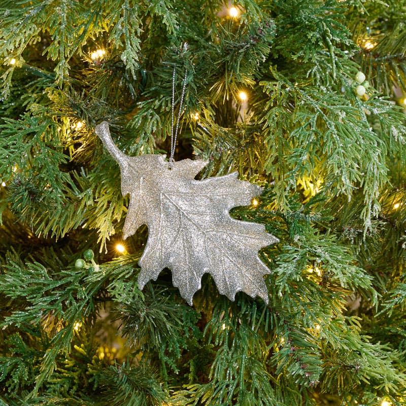 Cracker Barrel Glittery Maple Leaf Ornament