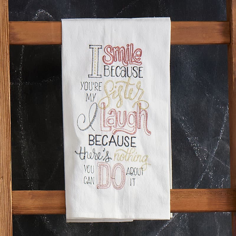 Cracker Barrel Sisters Embroidered Flour Sack Towel