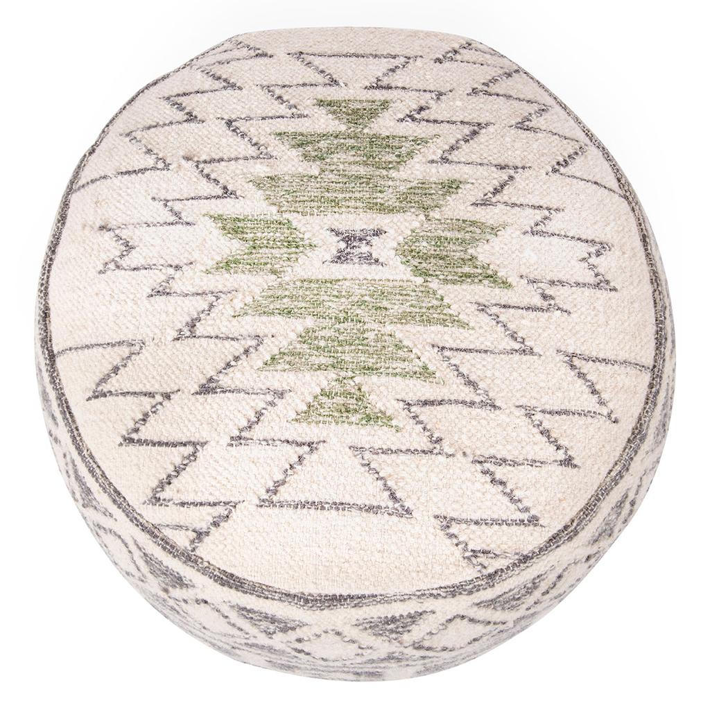 Cracker Barrel Wool Blend Kilim Pouf