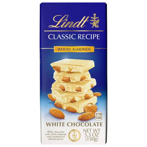 Lindt Chocolate CLASSIC RECIPE White Chocolate Almond Les Grandes Bar (5.3 oz)