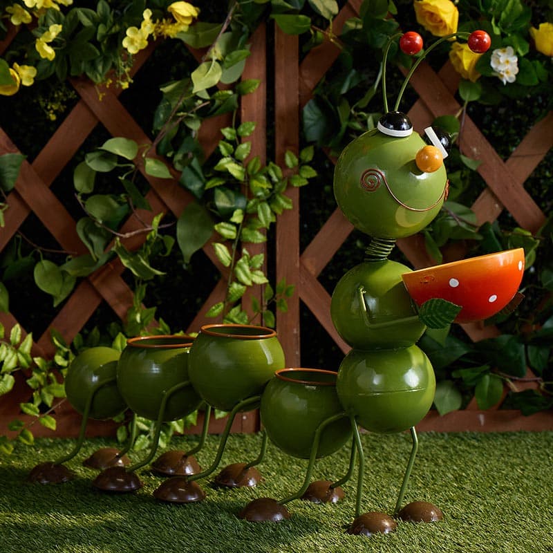 Cracker Barrel Metal Caterpillar Planter