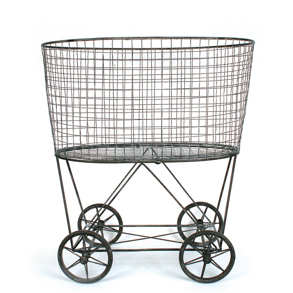 Cracker Barrel Vintage Laundry Baskets with Wheels