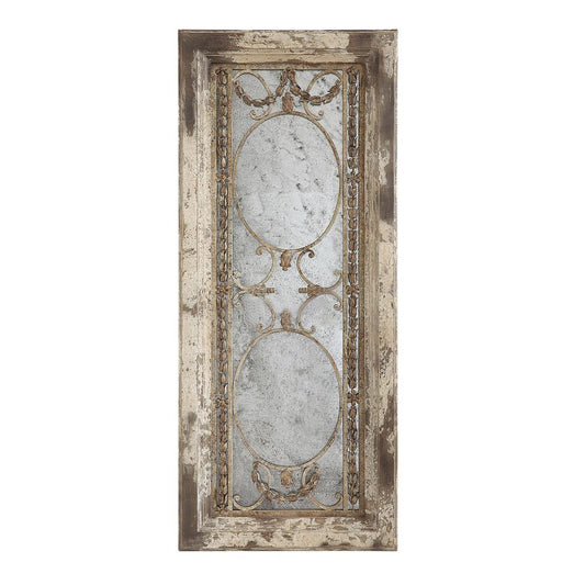 Cracker Barrel Distressed Pine and Metal Framed Mirror