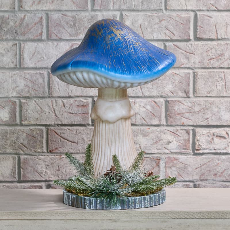 Cracker Barrel Light Up Blue Mushroom Blow Mold