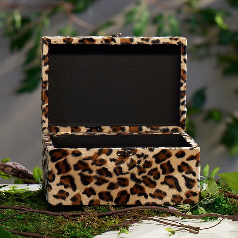 Cracker Barrel Large Faux Cheetah Decorative Box