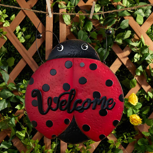 Cracker Barrel Ladybug Welcome Wall Decor