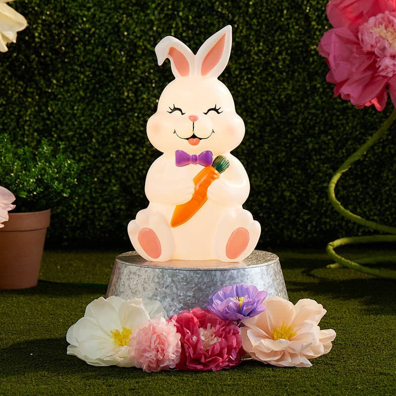 Cracker Barrel Sitting Bunny with Carrot Blow Mold