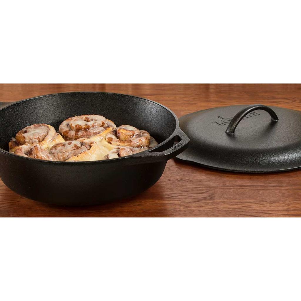 Cracker Barrel Lodge 5-Quart Cast Iron Covered Deep Skillet