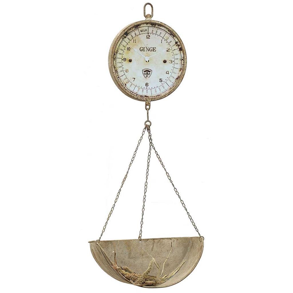 Cracker Barrel Metal Hanging Produce Scale Clock