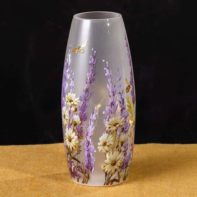 Cracker Barrel Lighted Lavender Vase