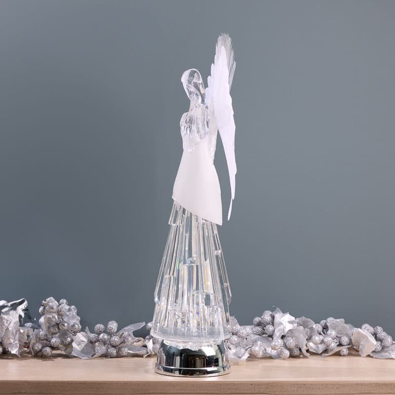 Cracker Barrel Fiber Optic Angel Glitter Globe