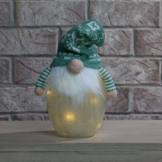 Cracker Barrel Lighted Cracked Glass Gnome