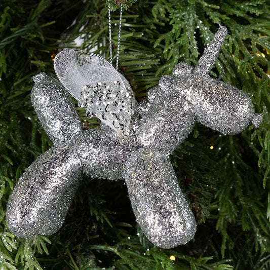 Cracker Barrel Silver Balloon Unicorn Ornament