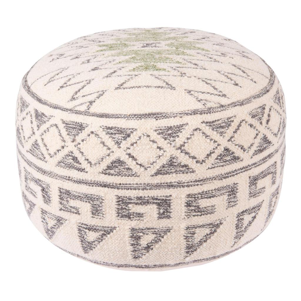 Cracker Barrel Wool Blend Kilim Pouf