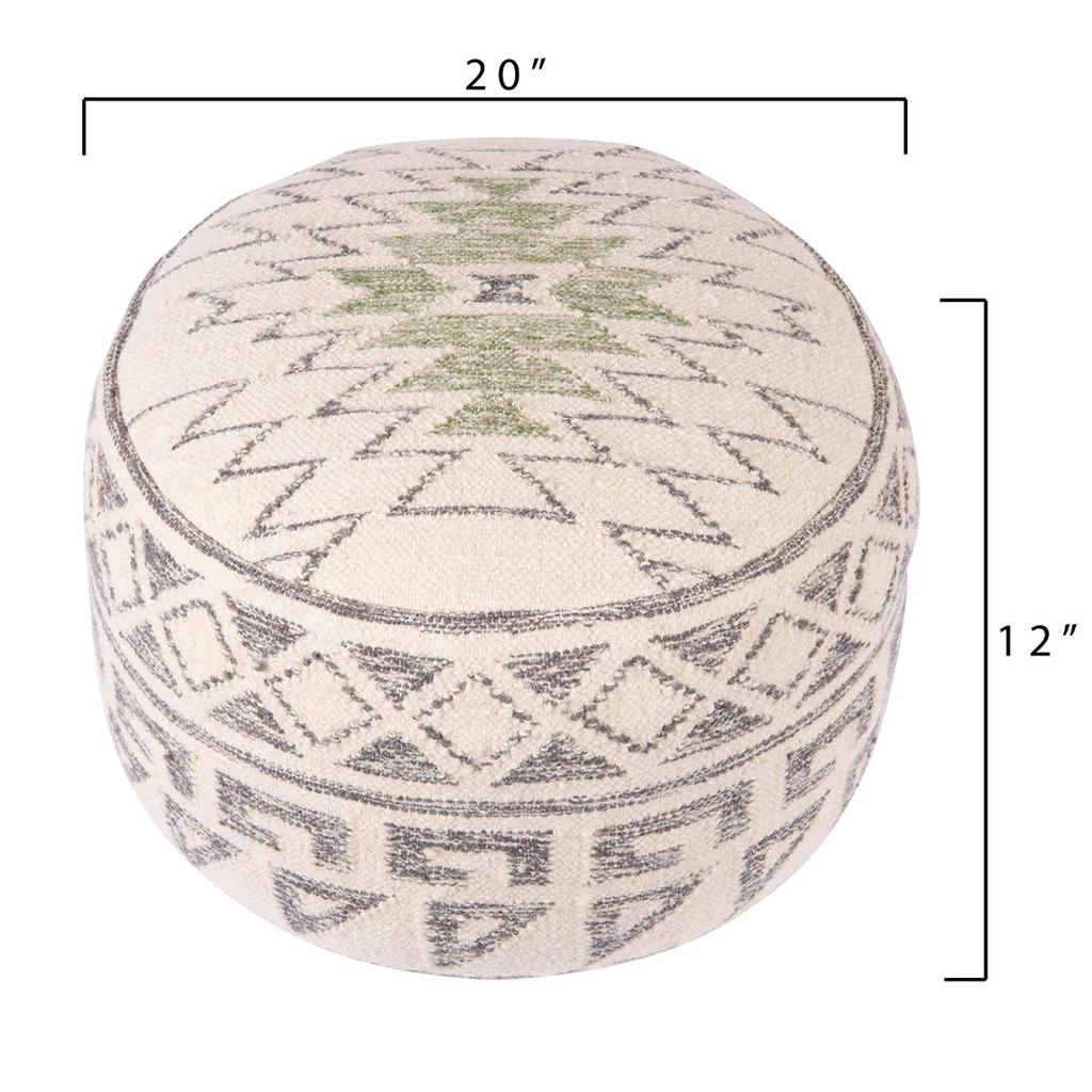 Cracker Barrel Wool Blend Kilim Pouf