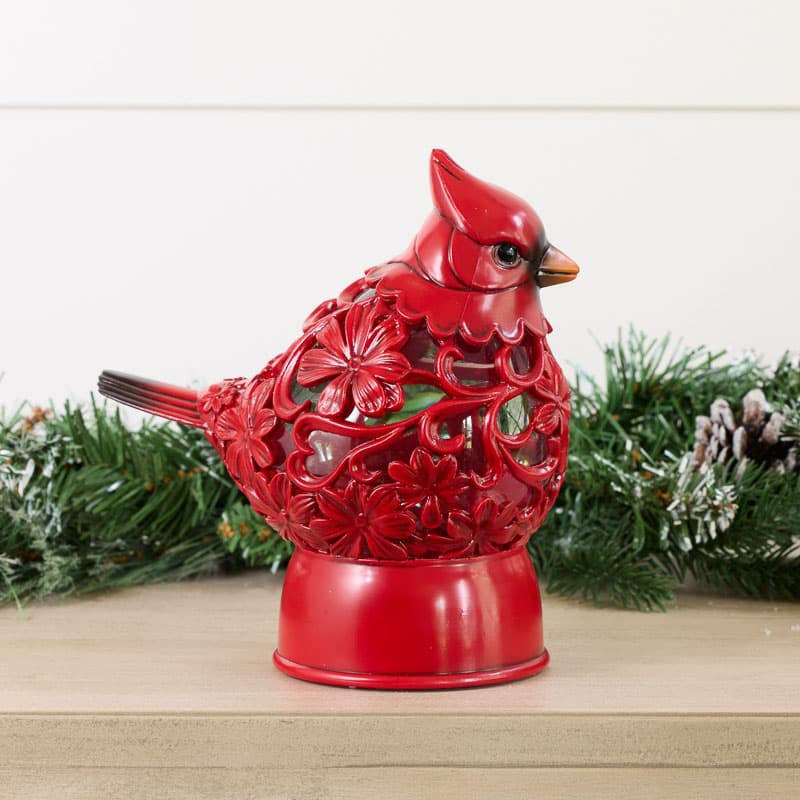 Cracker Barrel Cardinal Figural Glitter Globe