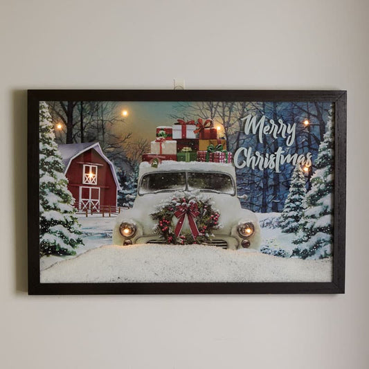 Cracker Barrel Merry Christmas Truck LED Wall Decor