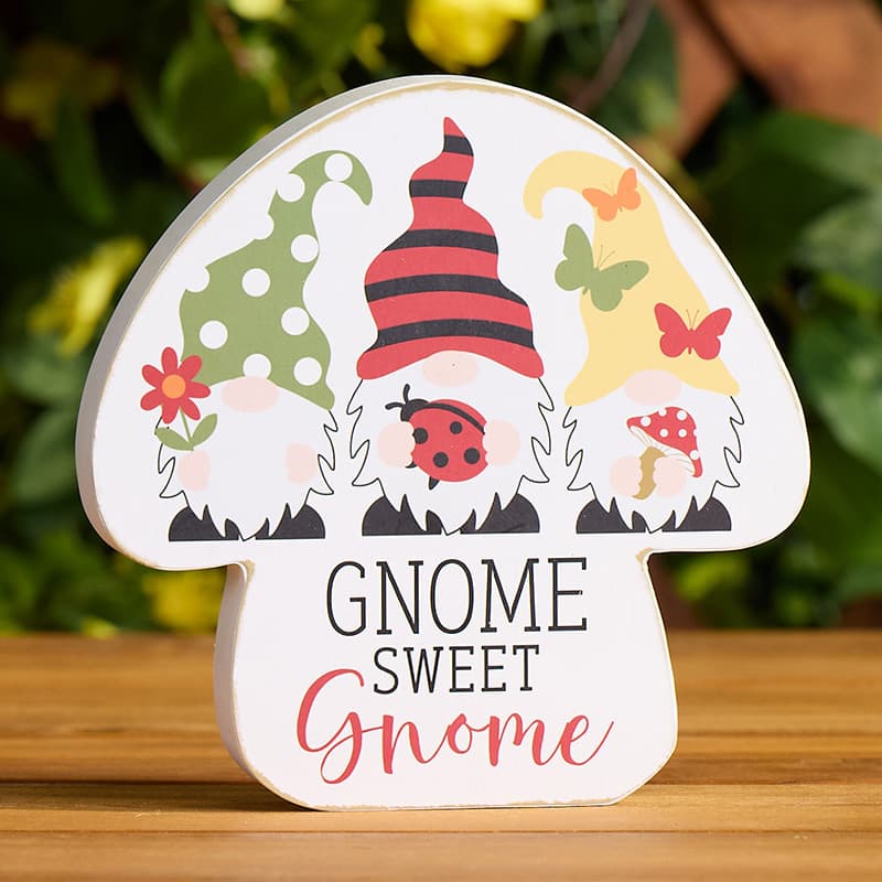 Cracker Barrel Gnome Sweet Gnome Block Sign