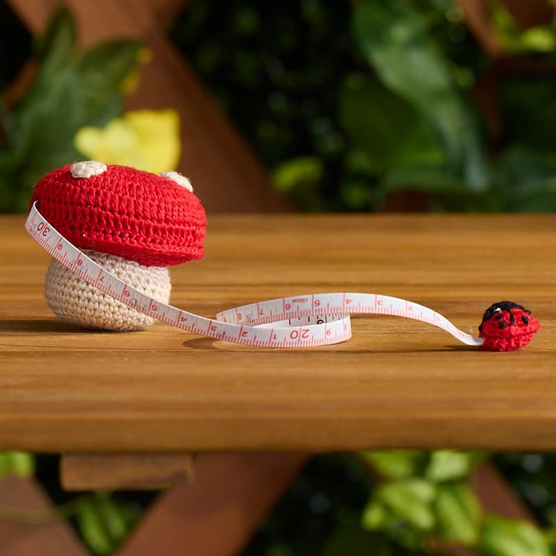 Cracker Barrel Mushroom with Ladybug Tape Measure