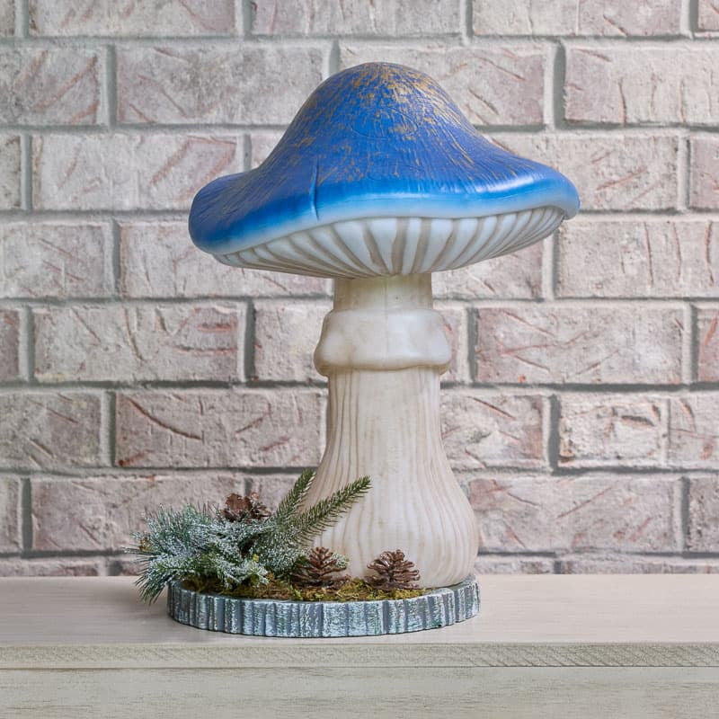 Cracker Barrel Light Up Blue Mushroom Blow Mold