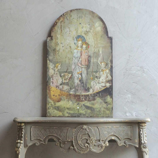 Cracker Barrel Vintage Mary and Angels Wood Wall Decor