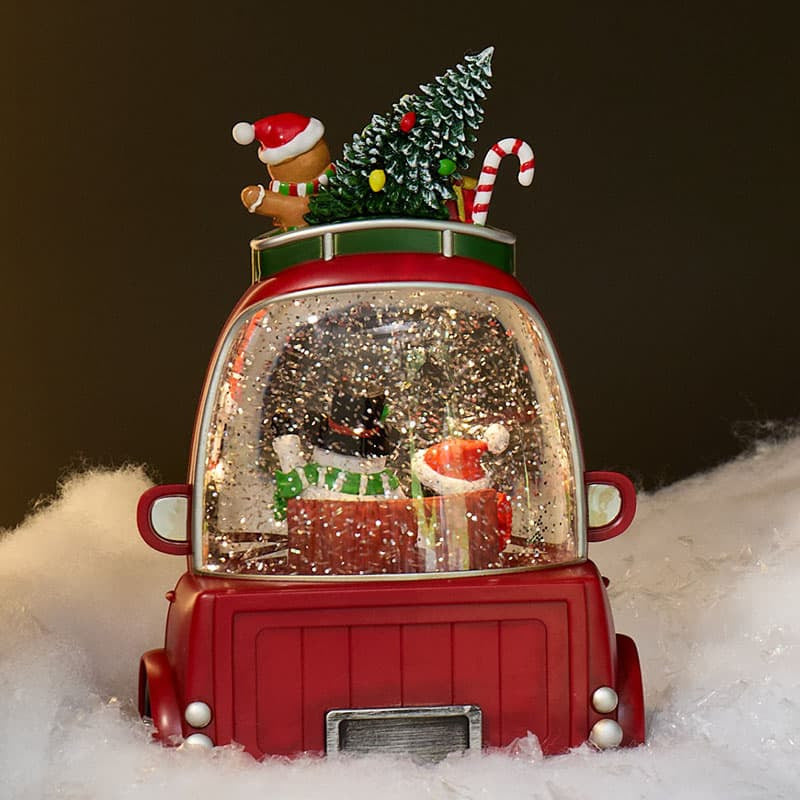 Cracker Barrel Truck Front Glitter Globe