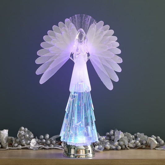 Cracker Barrel Fiber Optic Angel Glitter Globe