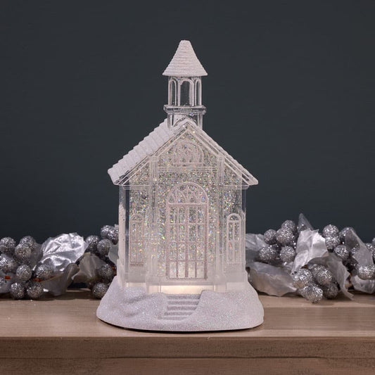 Cracker Barrel Acrylic Church Glitter Globe