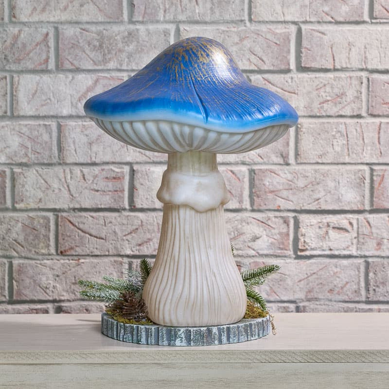 Cracker Barrel Light Up Blue Mushroom Blow Mold