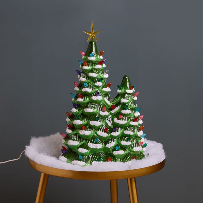 Cracker Barrel Lighted Double Christmas Tree