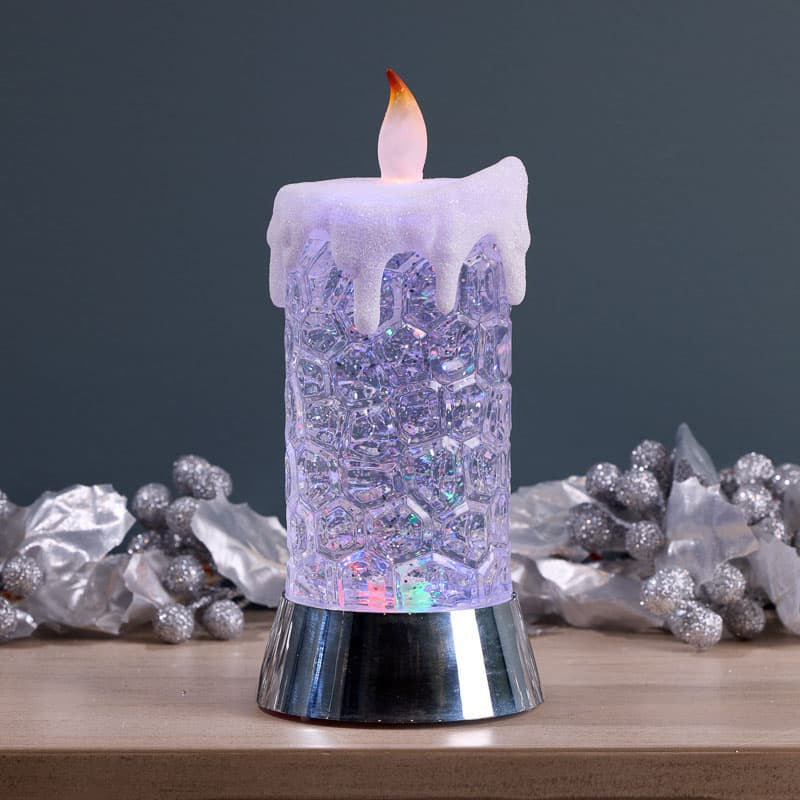 Cracker Barrel Small Candle Glitter Globe