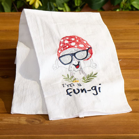 Cracker Barrel Fungi Embroidered Flour Sack Towel