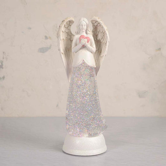 Cracker Barrel Acrylic Angel Shaped Glitter Globe