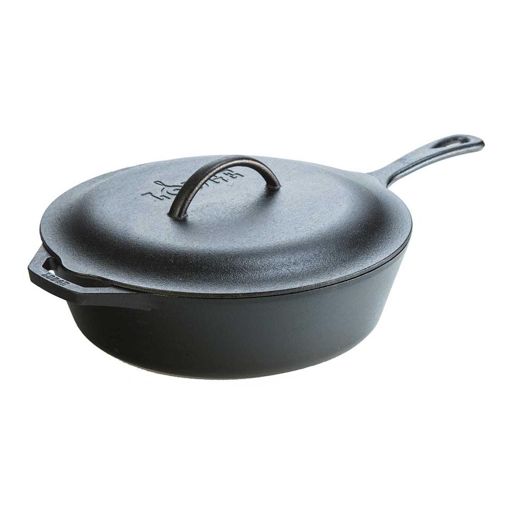 Cracker Barrel Lodge 5-Quart Cast Iron Covered Deep Skillet