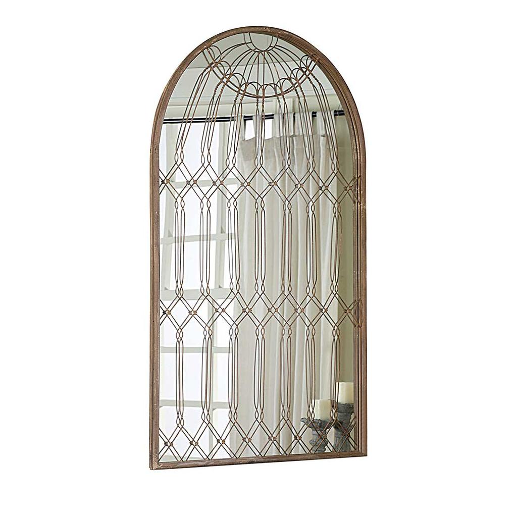 Cracker Barrel Iron Cage Mirror - Rust Finish