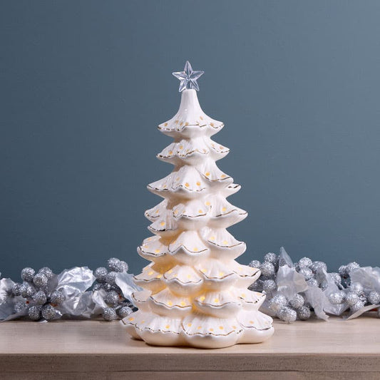 Cracker Barrel LED White Ceramic Tree